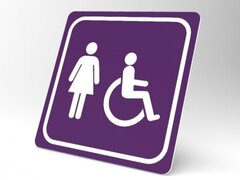 Placuta violeta pentru femeie cu persoana cu handicap